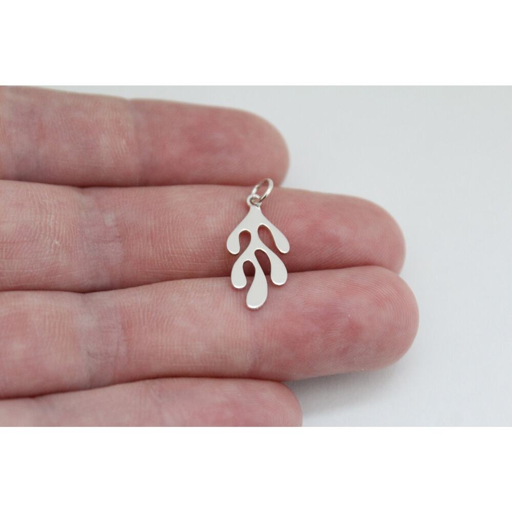 Sterling Silver Abstract Seaweed Charm Necklace